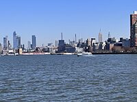 NYC skyline from Liberty Landing Ferry