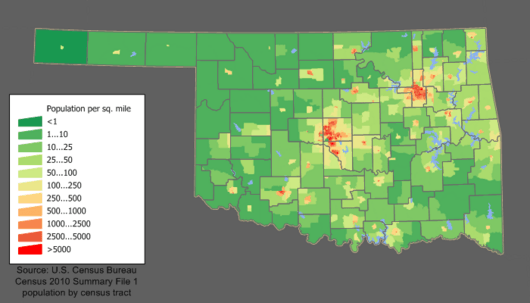 Oklahoma population map