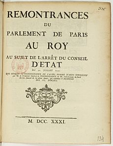 Remontrances du Parlement de Paris au Roy - 1731