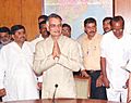 Shri Shivraj Patil in his office after taking over the charge of the Union Minister of Home in New Delhi on May 24, 2004