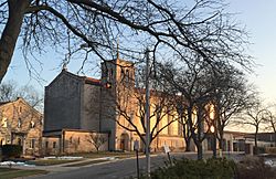 St Peter's Cathedral from Church St, Rockford, IL.jpg