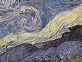 Starry night Van Gogh detail hills