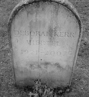 The grave of Deborah Kerr, Alfold churchyard in Surrey