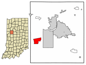 Location of West Point in Tippecanoe County, Indiana.