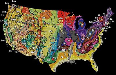 US physiographic regions map