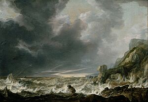 Vlieger, Simon de - Ship in Distress off a Rocky Coast - Google Art Project