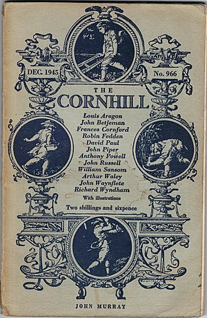 W. J. Linton (1812-1897) design for The Cornhill Magazine front, on a copy dated December 1945