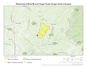 Watershed of East Branch Sugar Creek (Sugar Creek tributary)