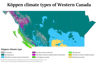 Western Canada Köppen