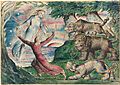 William Blake - Dante running from the three beasts - Google Art Project
