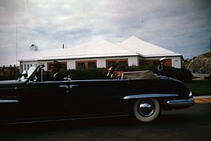 Winston Churchill visiting Bermuda for the Wetern Summit in December 1953