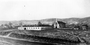 Women's Prison, Female Convict Factory on the site of the present G.P.O., circa 1835