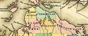 1842 Tonedagana Cheboygan Kishkawkee Wyandot PresqueIsle counties Michigan