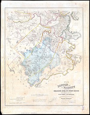 1863 map of Stony Brook drainage basin