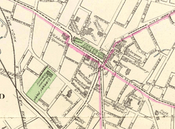 1893 map of downtown Waterbury, CT