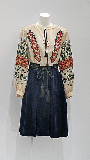 1981 Yves Saint Laurent ensemble inspired by Henri Matisse's 1940 painting "Blouse Roumaine"