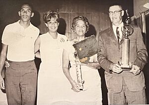Bill Wright and family in 1963 photographed at the win of a golf tournament