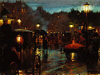 Charles Courtney Curran - Paris la nuit (1889)