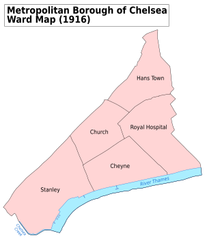 Chelsea Met. B Ward Map 1916
