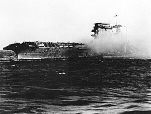 Coral Sea Lexington abandoning ship