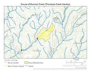 Course of Hummer Creek (Thompson Creek tributary)