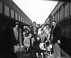 Dutch Immigrants Arrive at the Lethbridge Train Station (6883494031)