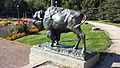 Edward Kemeys' Bronze Bison Sculpture, Humboldt Park Formal Garden, Chicago