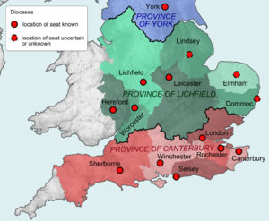 England diocese map Offa