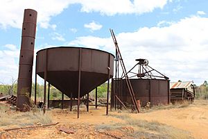 Former Partridge and Ralston Mill cyanide tanks, from southeast (EHP, 2015)