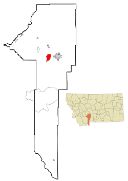 Location of Four Corners, Montana