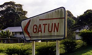 Gatun sign on Jadwin Rd (Jan 1999)