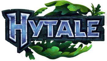 Hytale logo, sandwiched by leaves