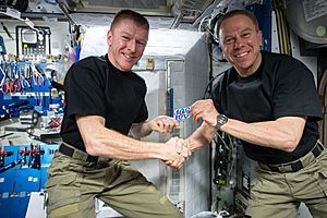 ISS-47 Tim Peake and Tim Kopra in the Harmony node