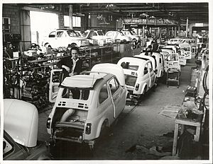 In foreground is Henry Jenaro Nelle, from Naples, an assembler at the Fiats Assembly Works