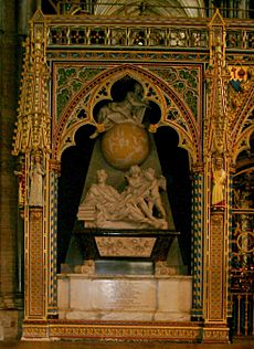 Isaac Newton grave in Westminster Abbey
