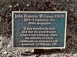 John Francon Williams FRGS commemorative plaque, Clackmannan Cemetery 2019