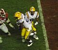 Jordan Jefferson handoff to Kenny Hilliard LSU