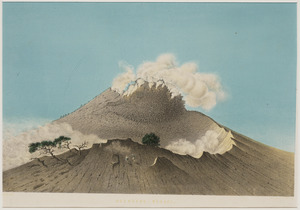 KITLV - 50H8 - Junghuhn, Franz Wilhelm (1809-1864) - Mieling, C.W. - Mount Merapi (Gunung Merapi) - Colour lithography - 1853-1854