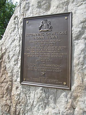 Plaque at the site of Kittanning Village