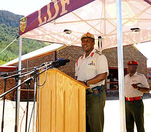 Lesotho Defence Force Deputy Commander Maj. Gen. Motsomotso Medical Readiness Excercise 14-1