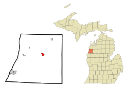 Location of Kaleva, Michigan