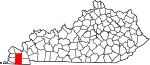State map highlighting Graves County