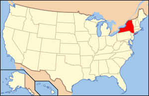 Location of New York within the United States
