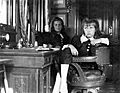 Maria and Anastasia in Nicholas II's stateroom aboard the Standart