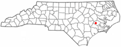 Location of Cove City, North Carolina