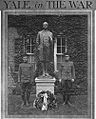 Nathan Hale statue flanked by two soldiers Yale University 1917