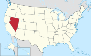 Map of the United States highlighting Nevada