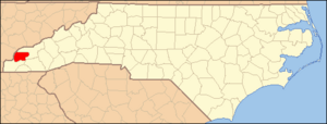 North Carolina Map Highlighting Graham County