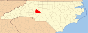 North Carolina Map Highlighting Rowan County
