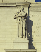 One of six allegorical statues by sculptor Louis St. Gaudens that stand above the front façade of Union Station, Washington, D.C LCCN2011634255